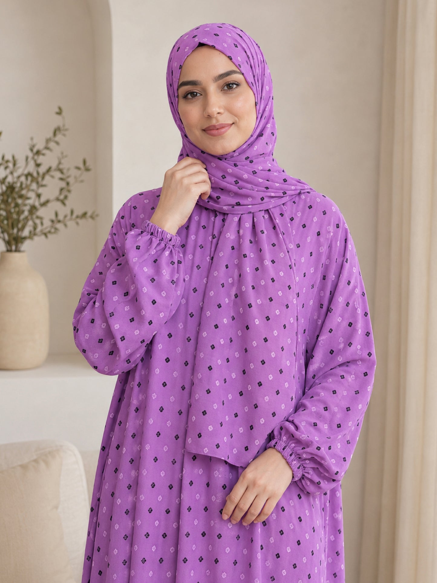 ZY-105 Purple Prayer Abaya