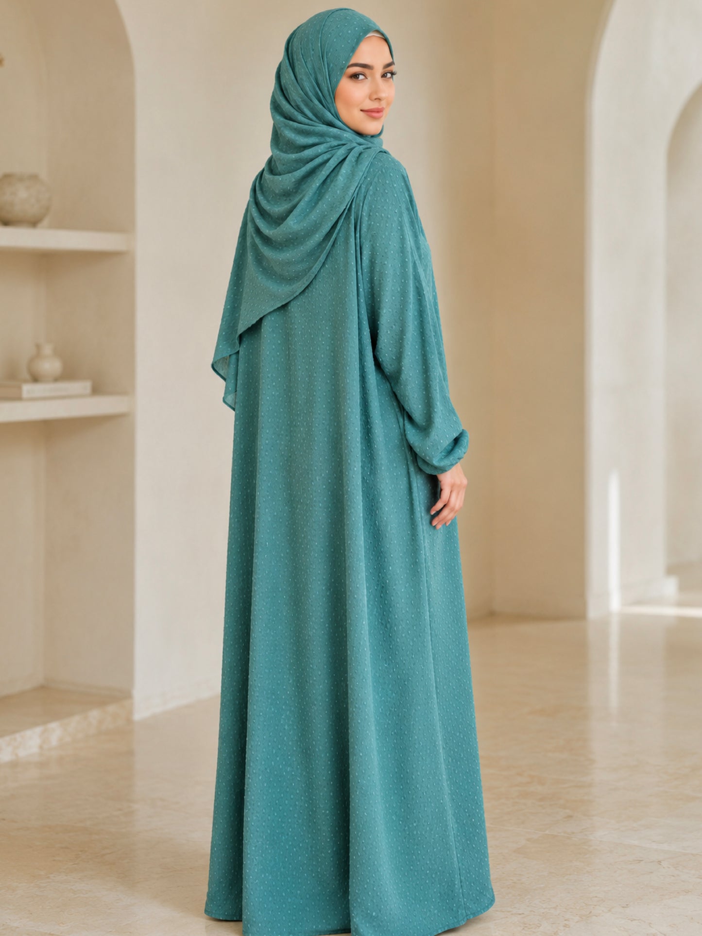 ZY-106 Sage Green Prayer Abaya