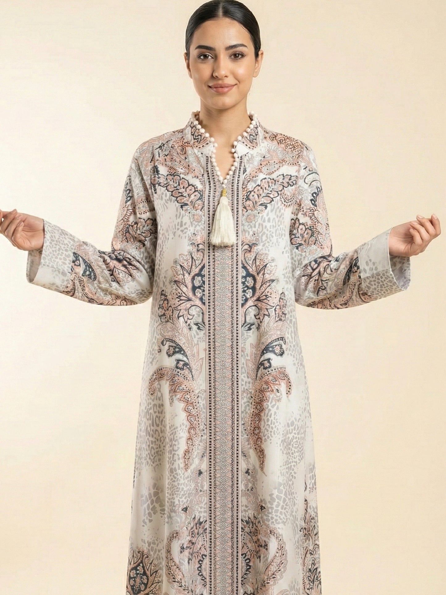 جلابية بنقشة بيزلي أنيقة ZY-057 