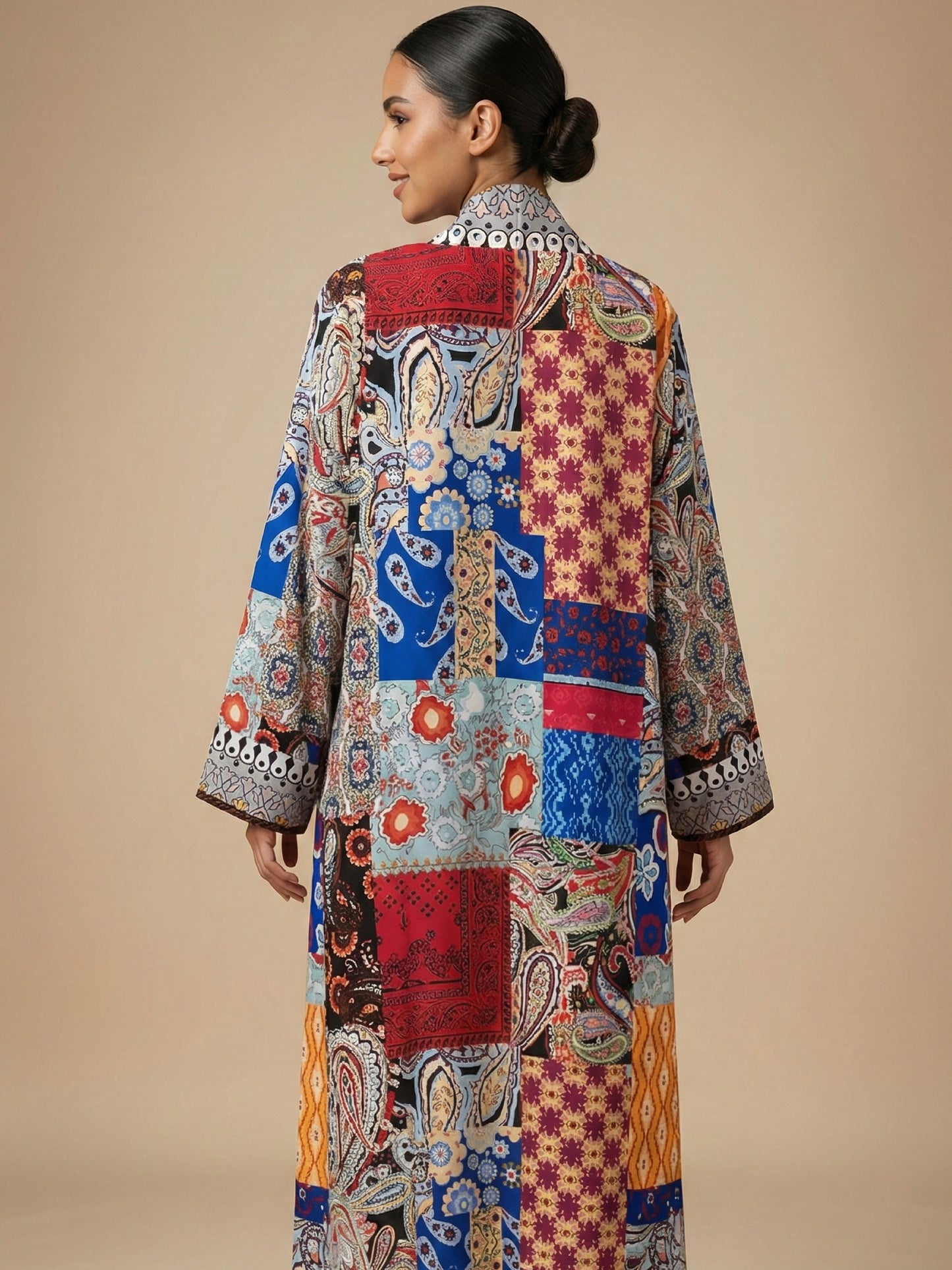 ZY-063 جلابية متعددة الألوان بتصميم باتشورك 