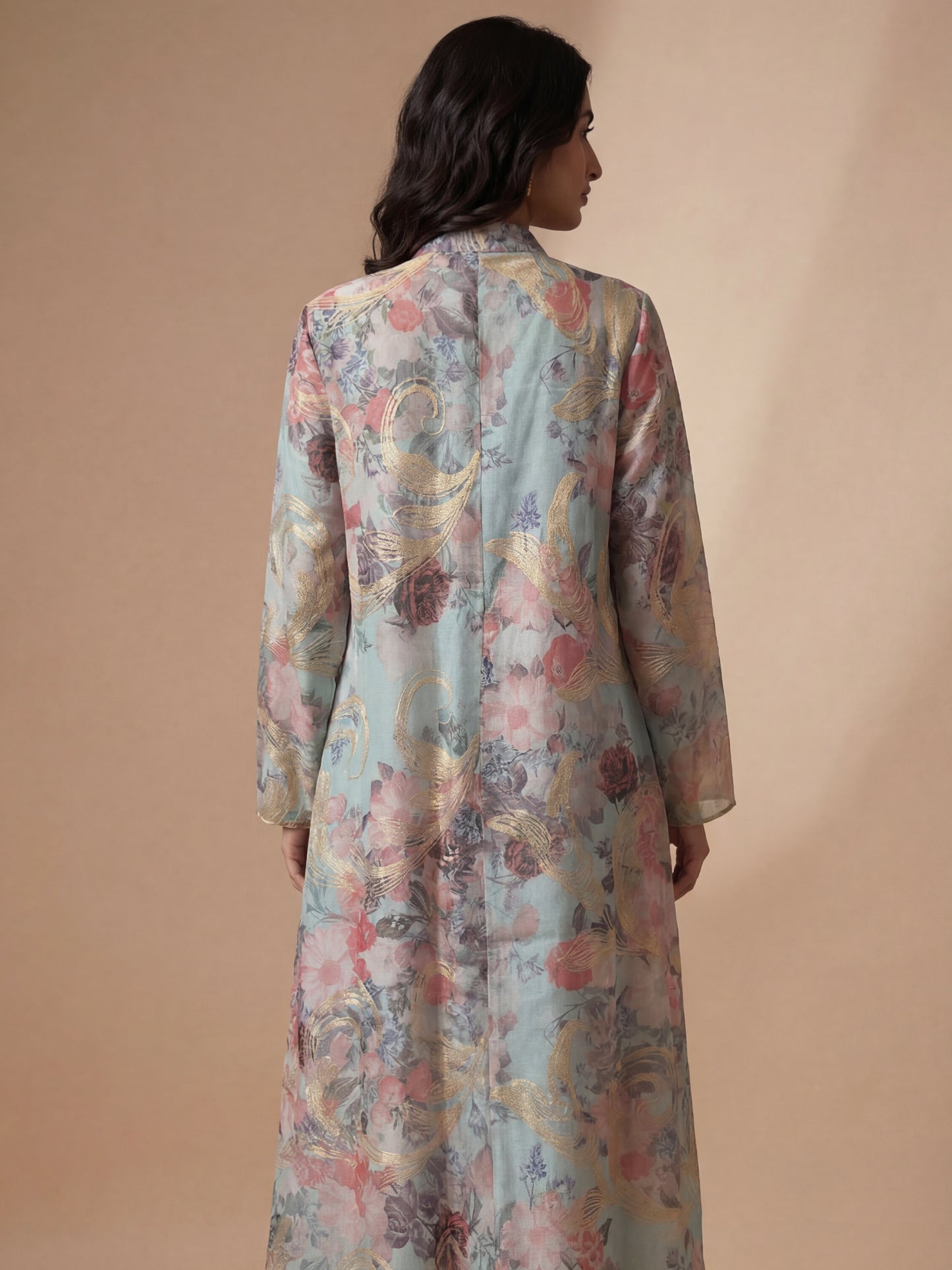 ZY-065 Blush Garden Sequin Flower Jalabiya