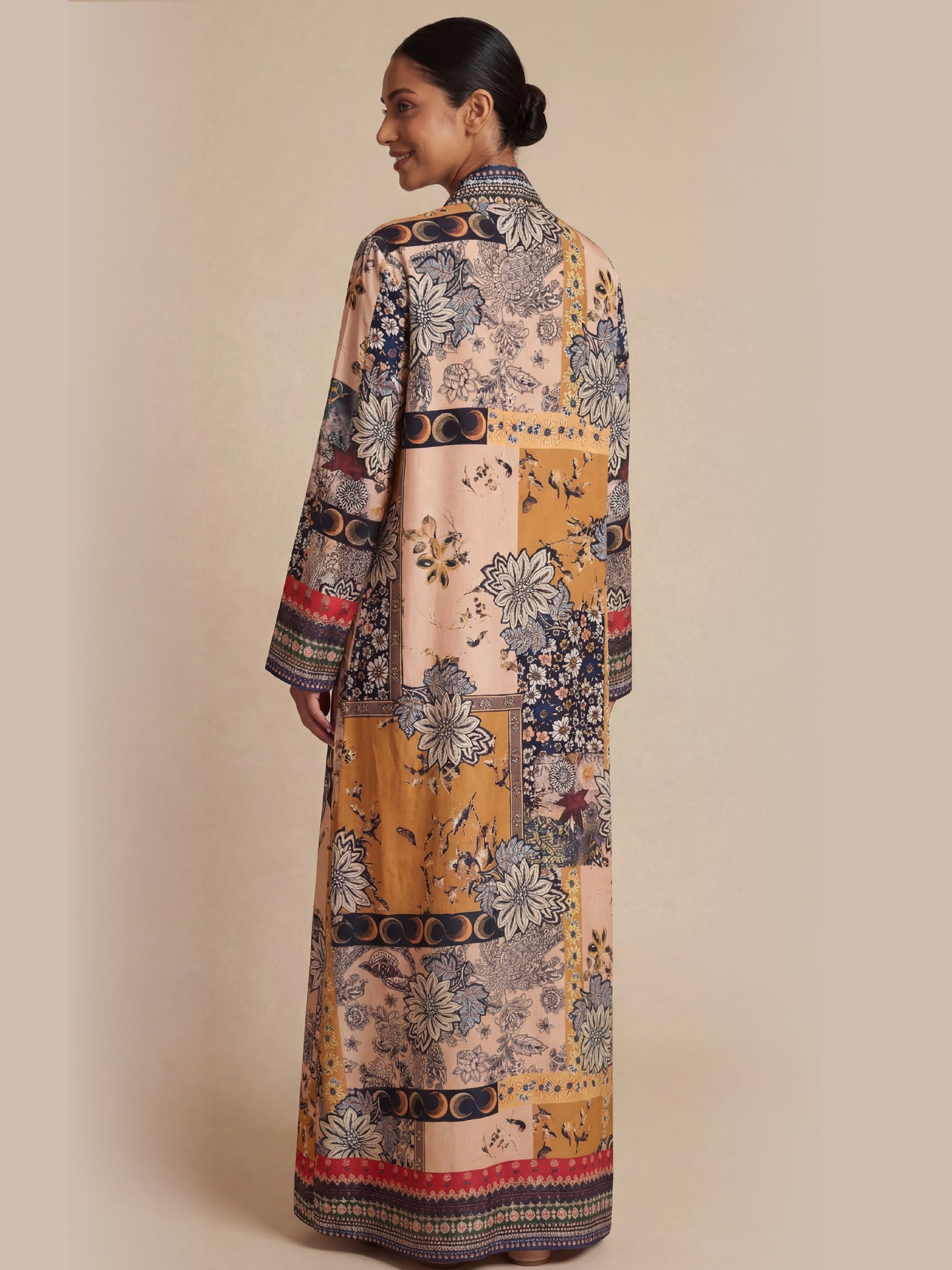 ZY-072 Bohemian Stripe Patchwork Jalabiya