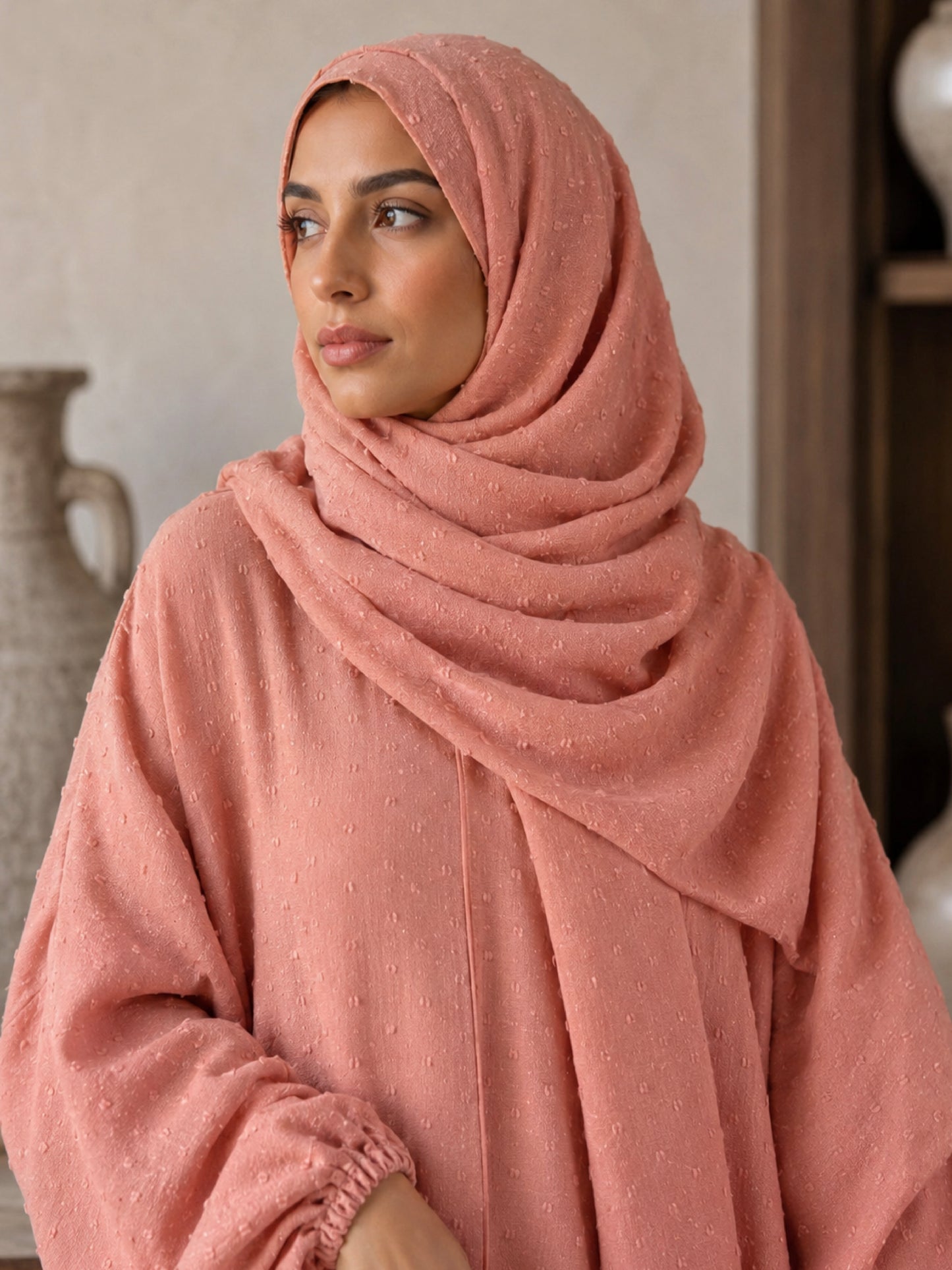 ZY-102 Dusty Pink Prayer Abaya