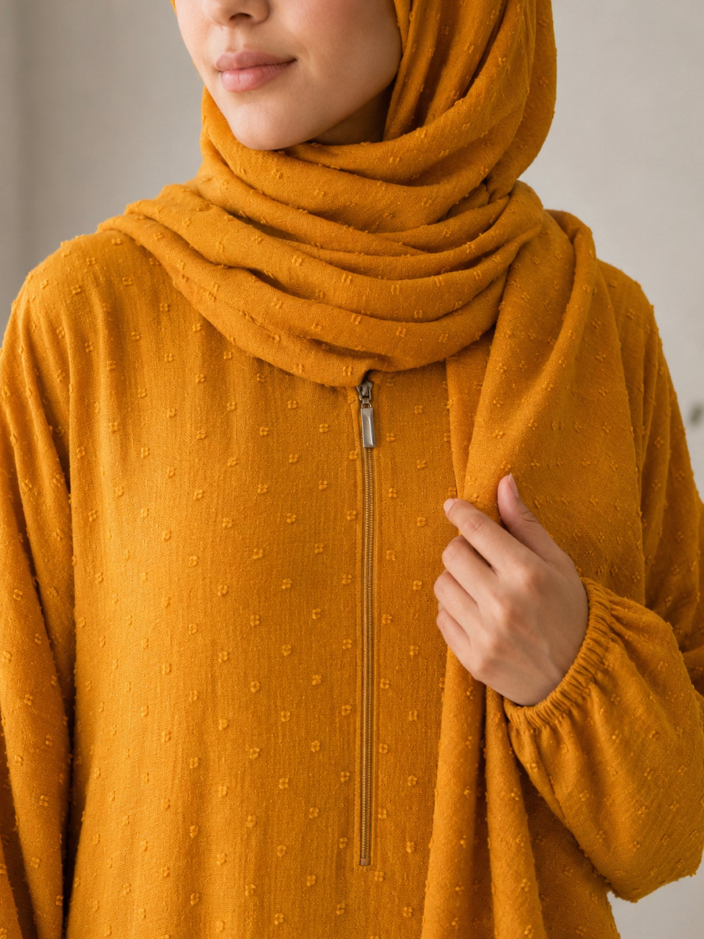 ZY-104 Mustard Prayer Abaya