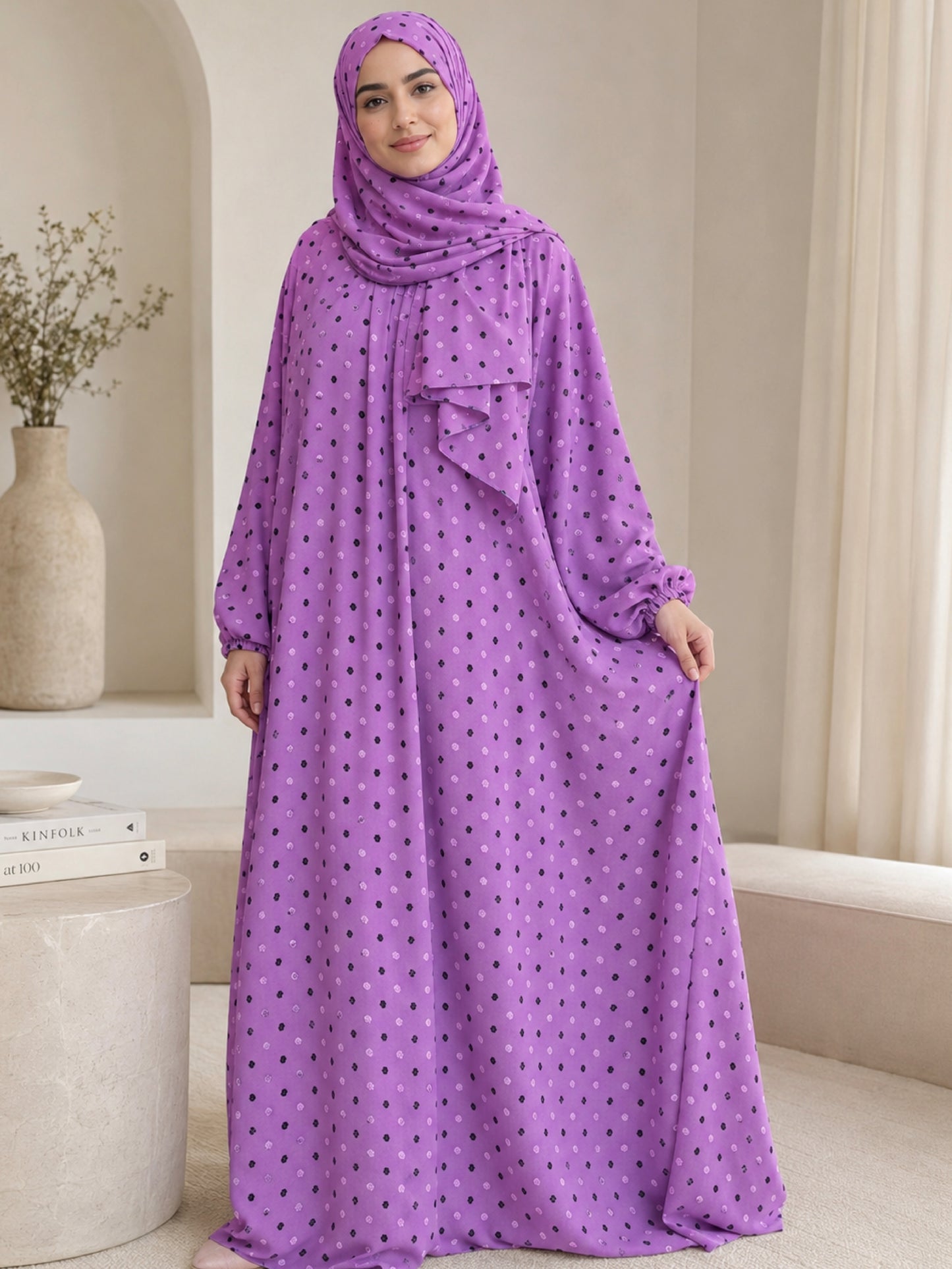 ZY-105 Purple Prayer Abaya