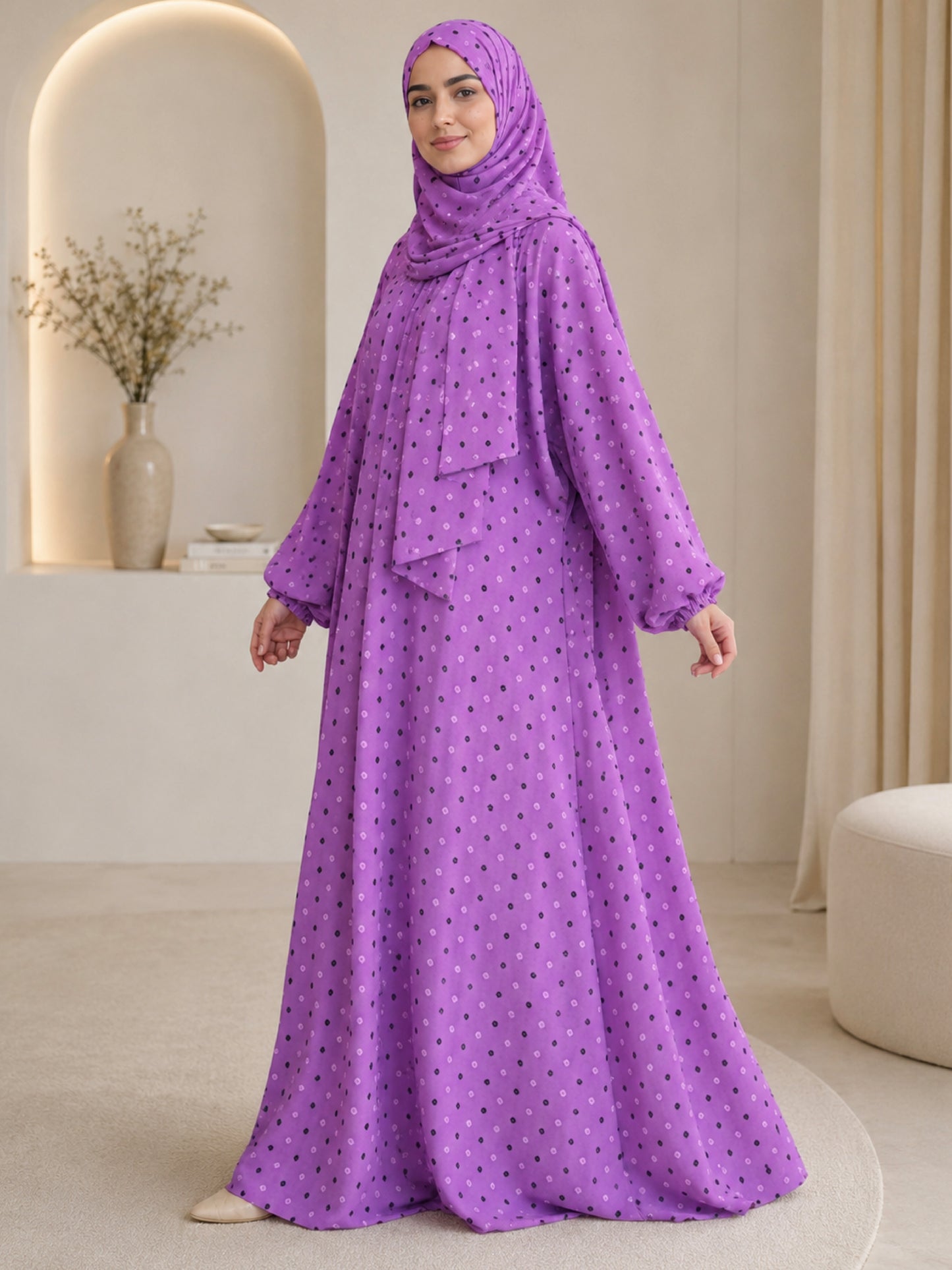 ZY-105 Purple Prayer Abaya